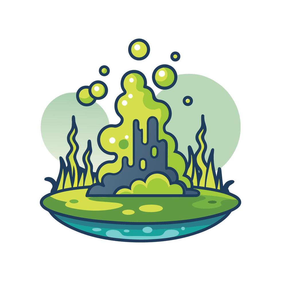 Bacteria Producing Sulfur Gas in Swamps vector