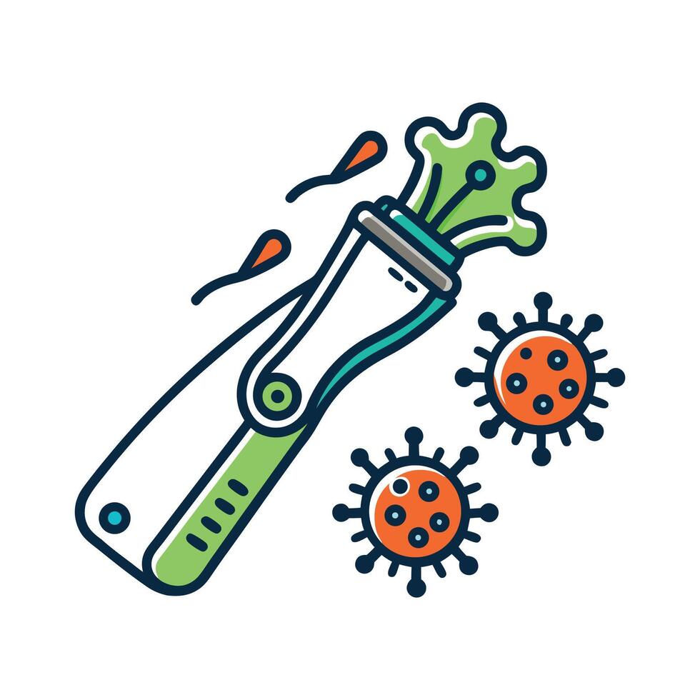 Bacterial Contamination on Barber Shop Clippers vector
