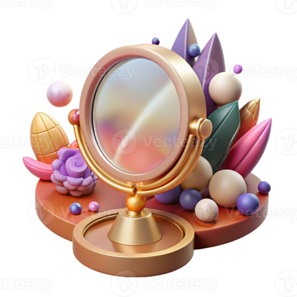 impressive abstract Cosmetic Mirror Round Shape Cutout for Beauty Salon Websites genuine png