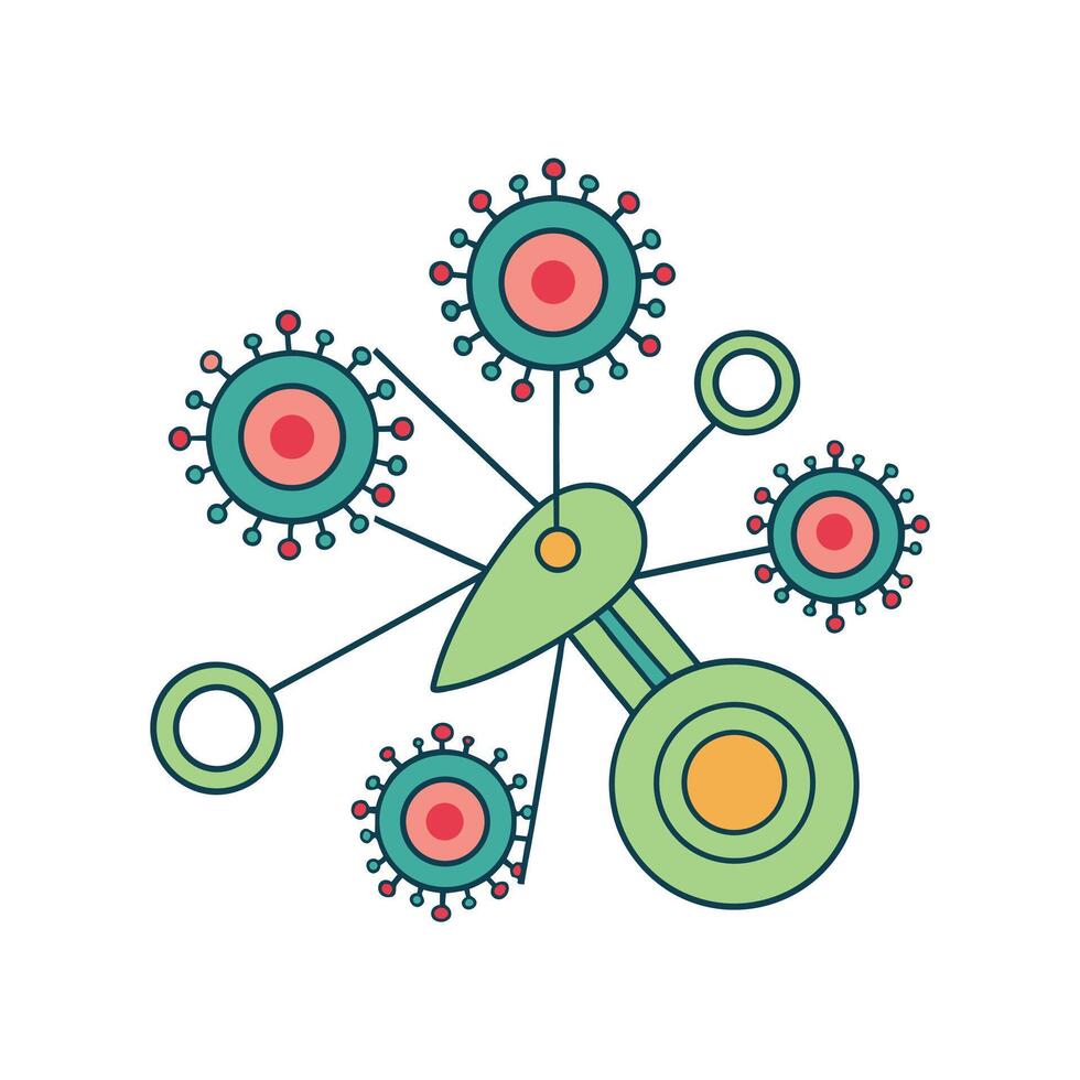 Exploring Bacterial Life on Shared Office Scissors vector