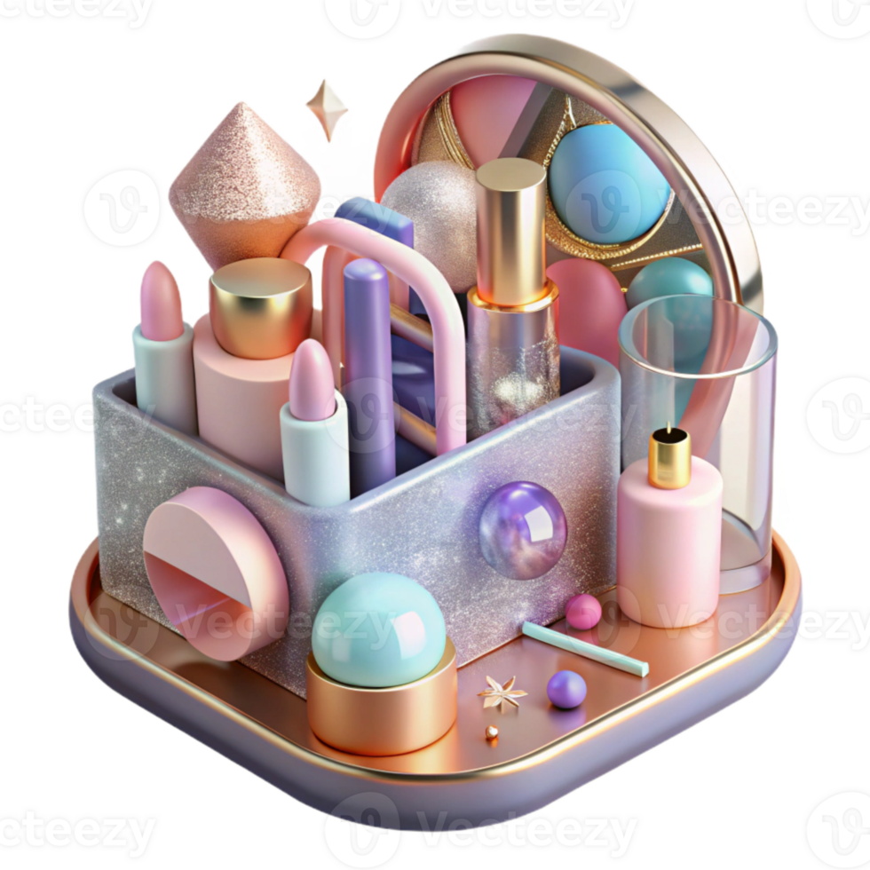 vibrant traditional Cosmetic Organizer Acrylic Clear Design Isolated for Makeup Storage genuine png