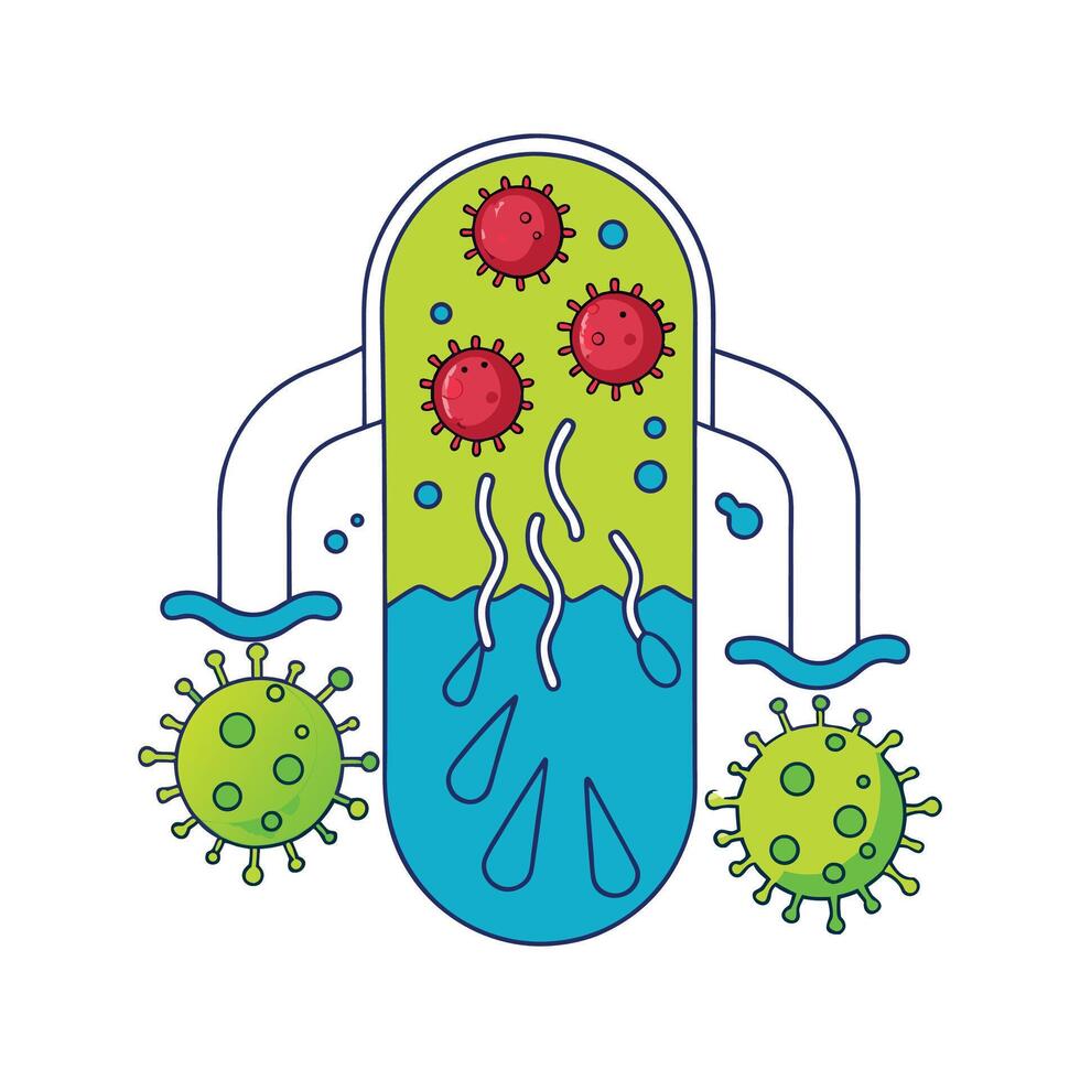 Exploring Bacterial Life in Contaminated Water vector