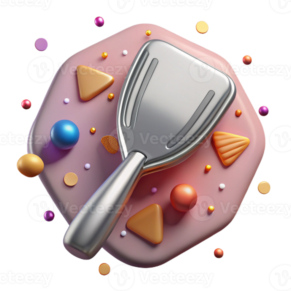 beautiful creative Cosmetic Spatula Metal Design Cutout for Hygienic Makeup authentic png