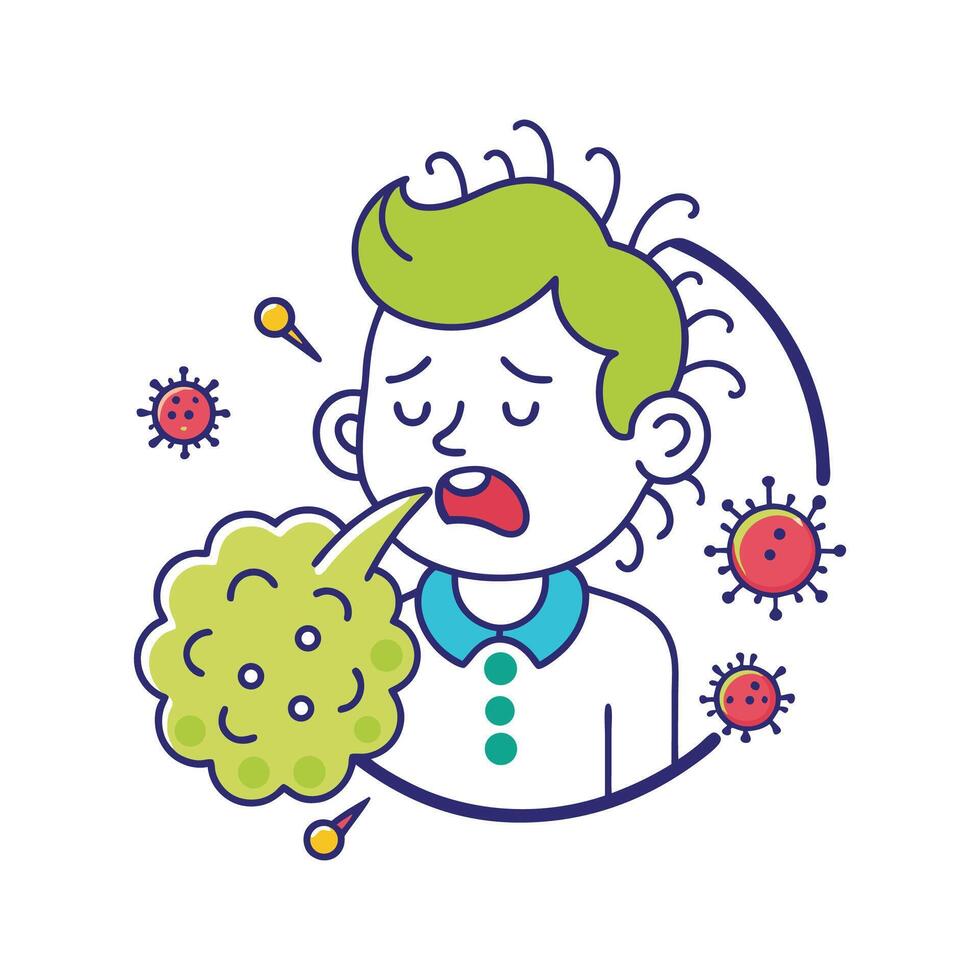 Presence of Bacteria during Sneezing and Coughing vector