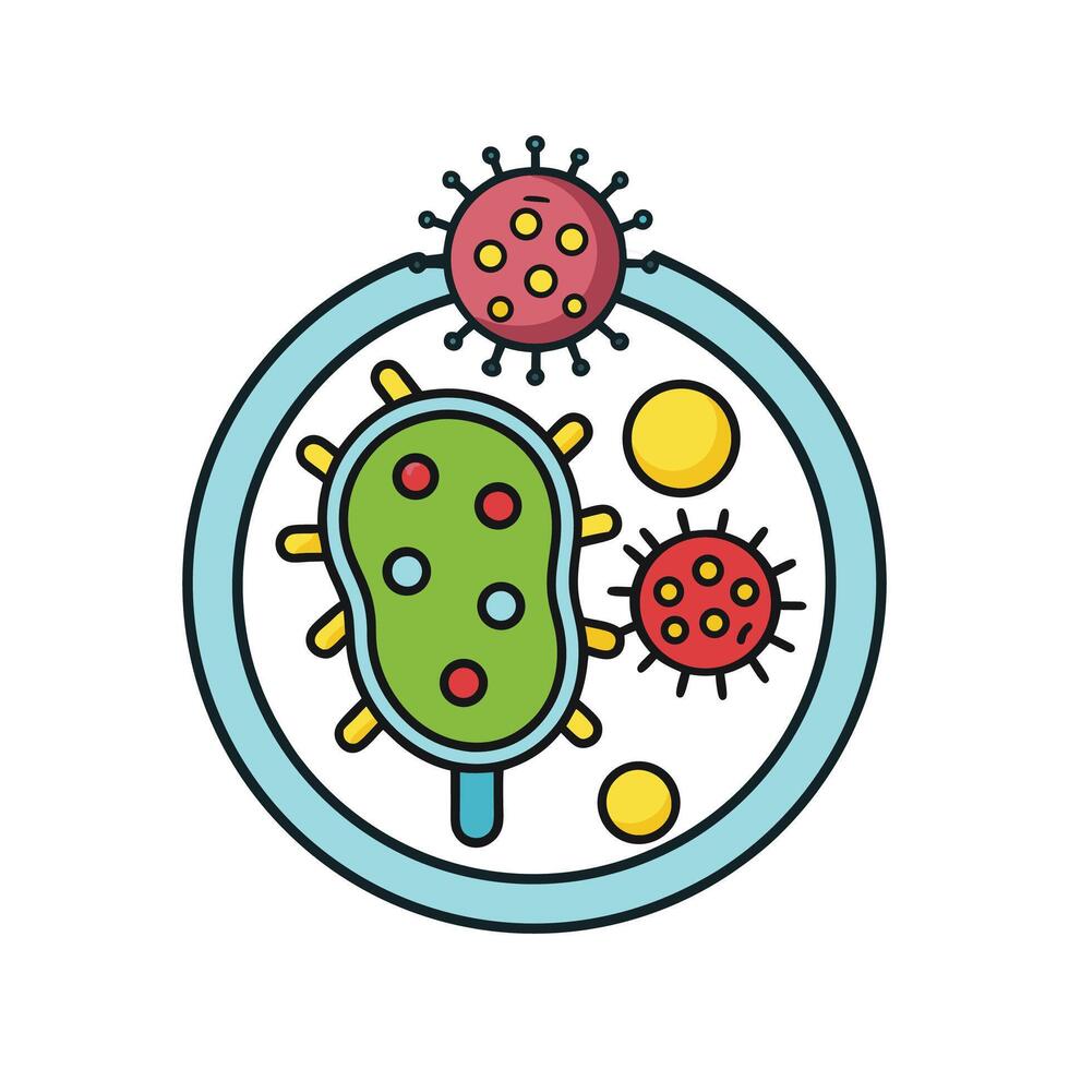 Bacteria Under Electron Microscope View vector