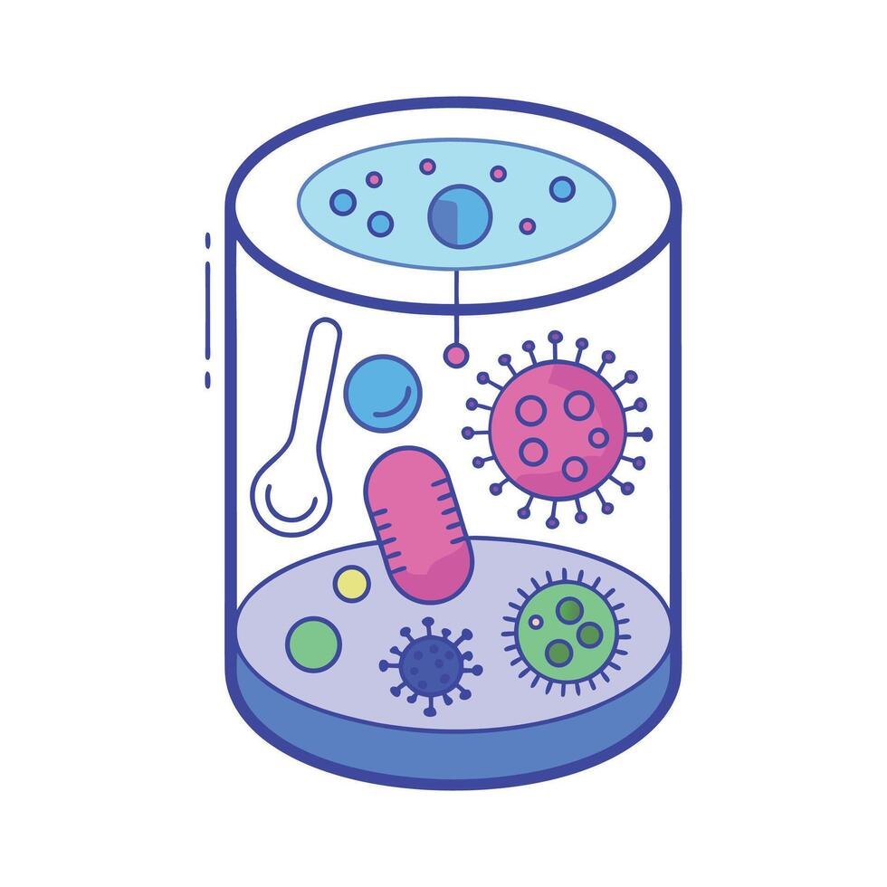 Bacteria Under UV Light in Laboratory vector