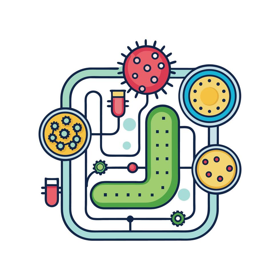 Industrial Production of Enzymes by Bacteria vector