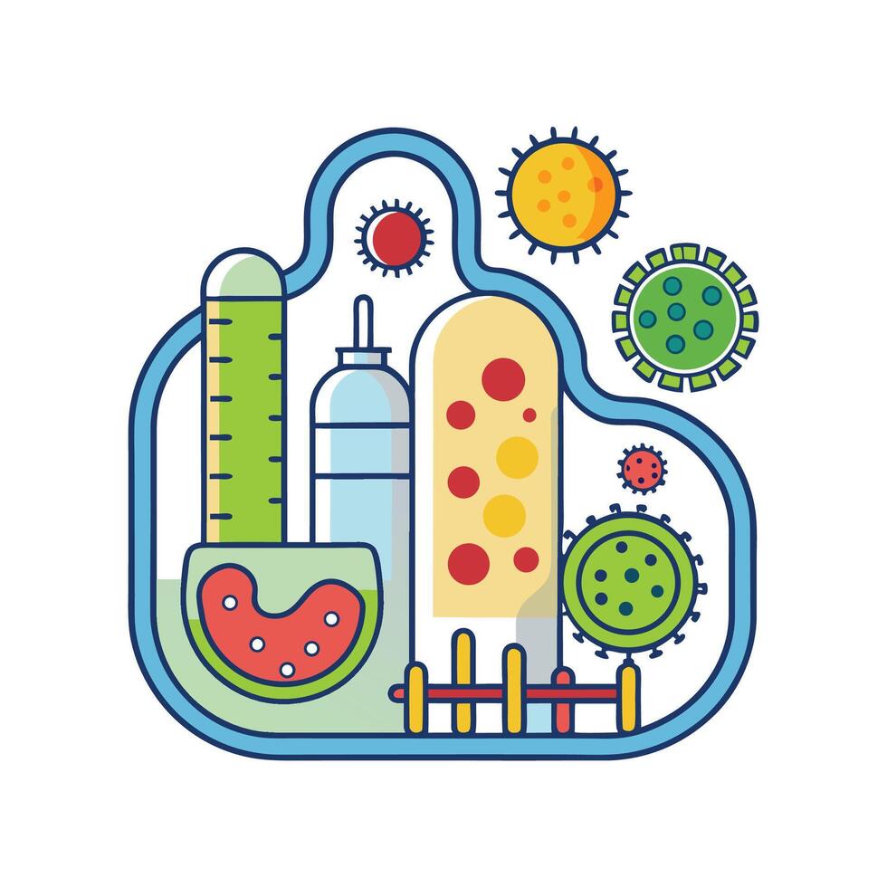 Role of Bacteria in Enzyme Production Process vector