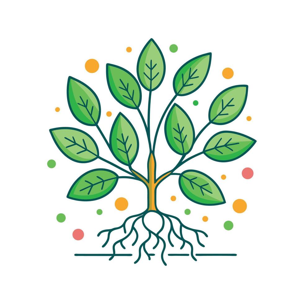 Studying Beneficial Bacteria Influence on Plant Roots vector