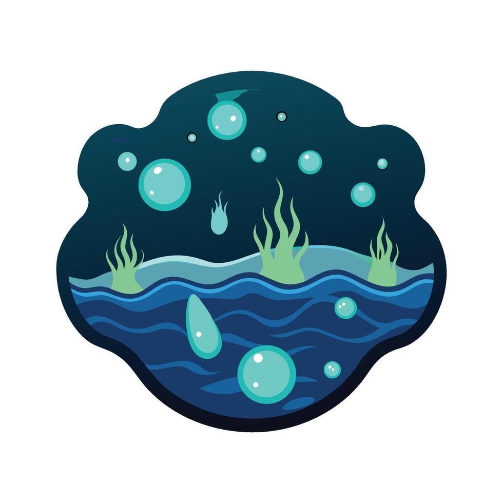 Bioluminescent Bacteria Lighting Up Ocean Water vector