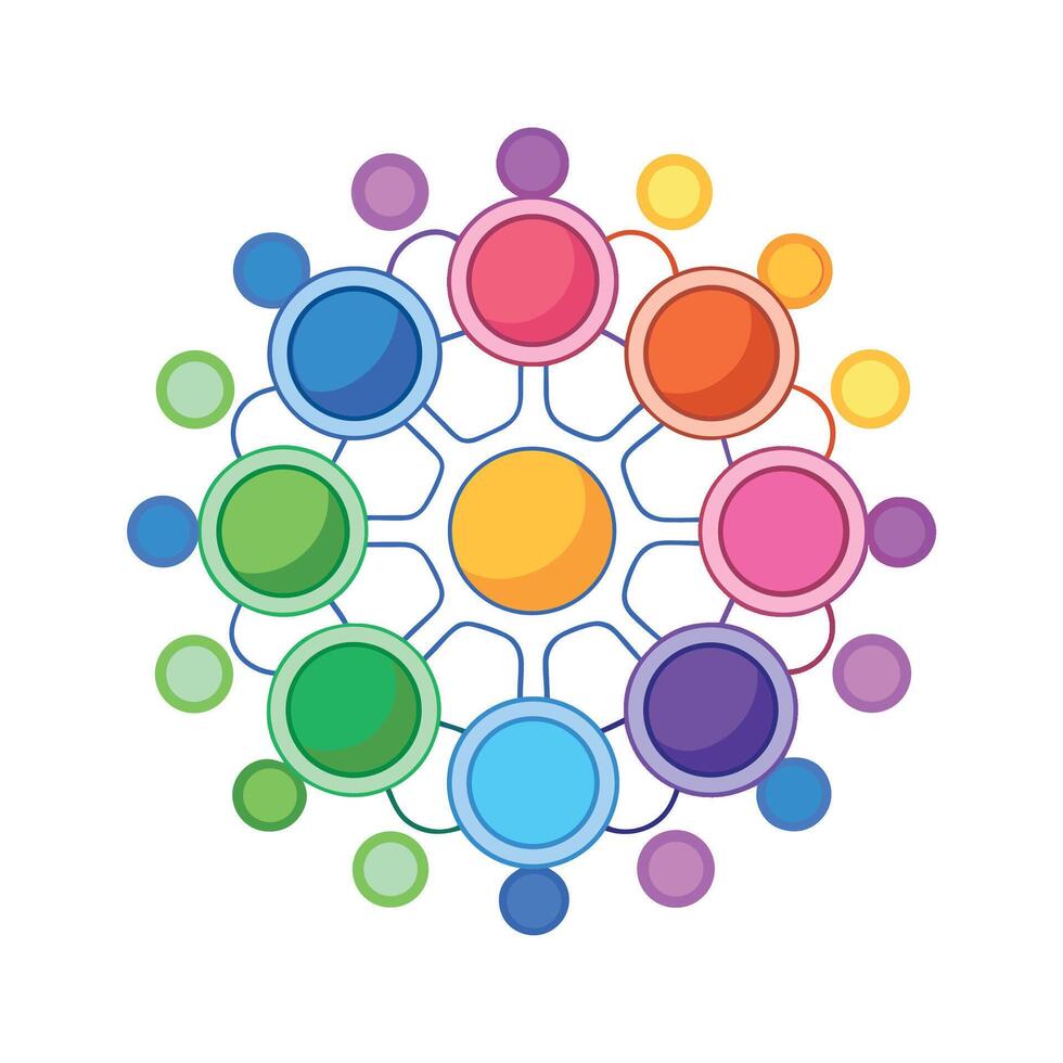 Chromatic Bacterial Colony on White Background vector