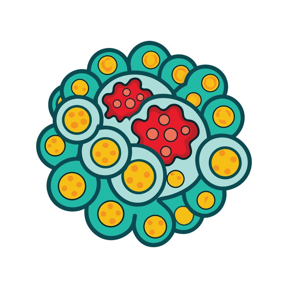 Microscopic View of Cocci Bacteria Cluster vector