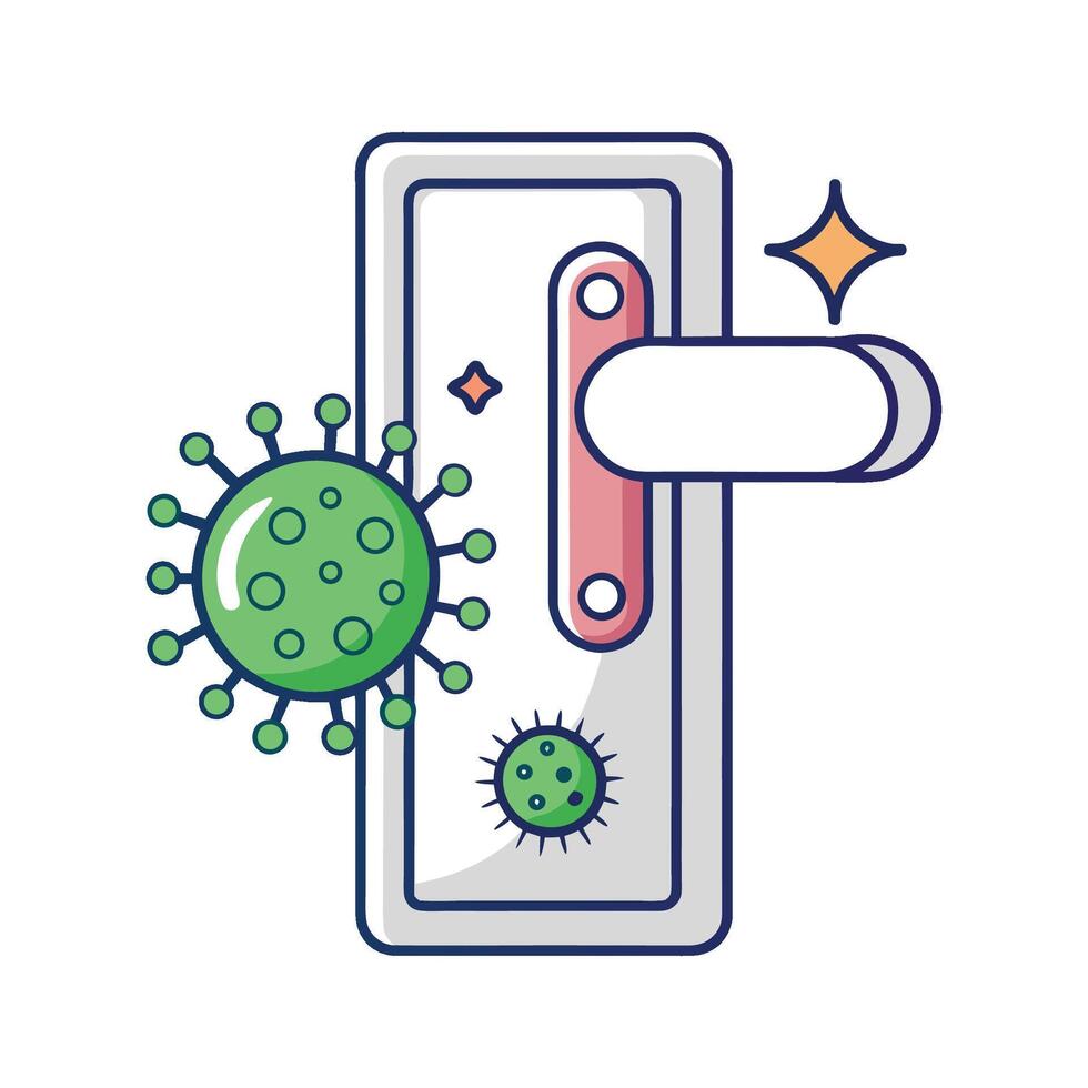 Overview of DiseaseCausing Bacteria on Door Handles vector
