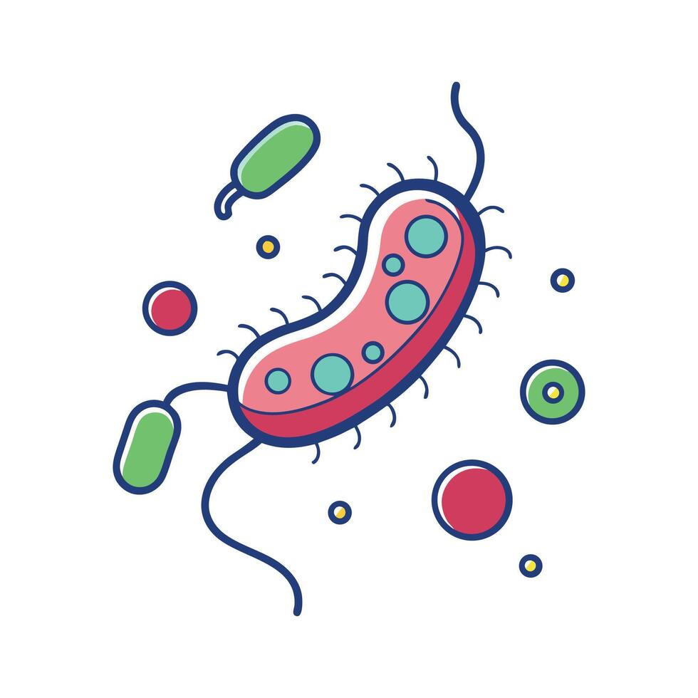 Overview of Listeria Monocytogenes Bacteria in Motion vector