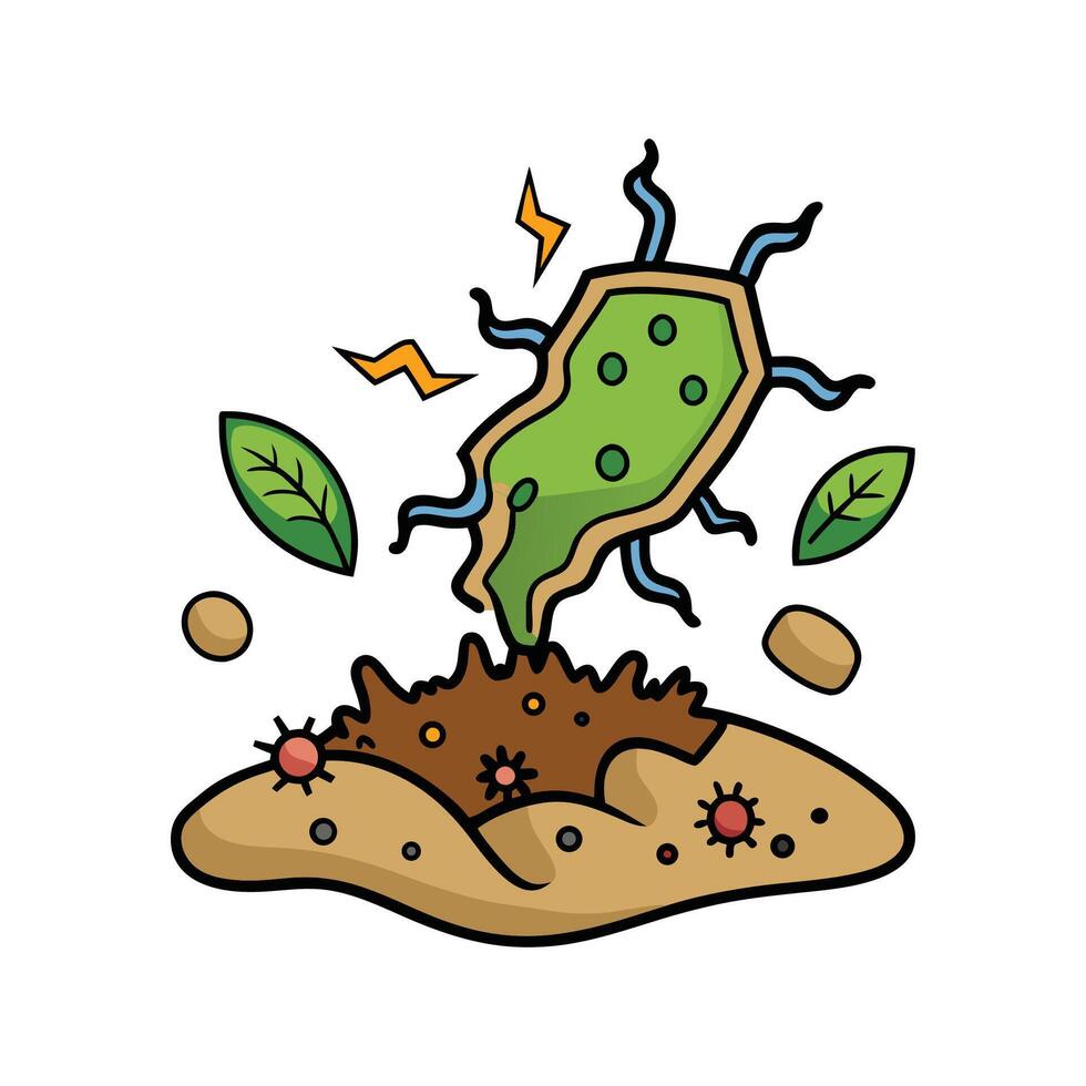 Overview of Soil Bacteria in Organic Matter Breakdown vector