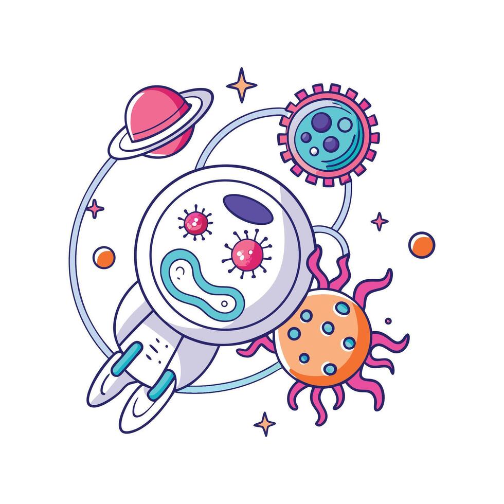 Examining Bacteria Growth in Space Environments vector