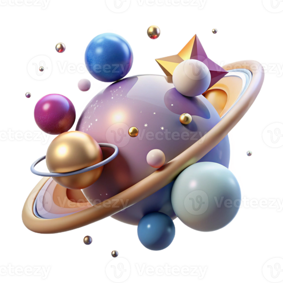 vibrant creative Cosmic Sky with Planets and Stars Transparent for Space Exploration authentic png