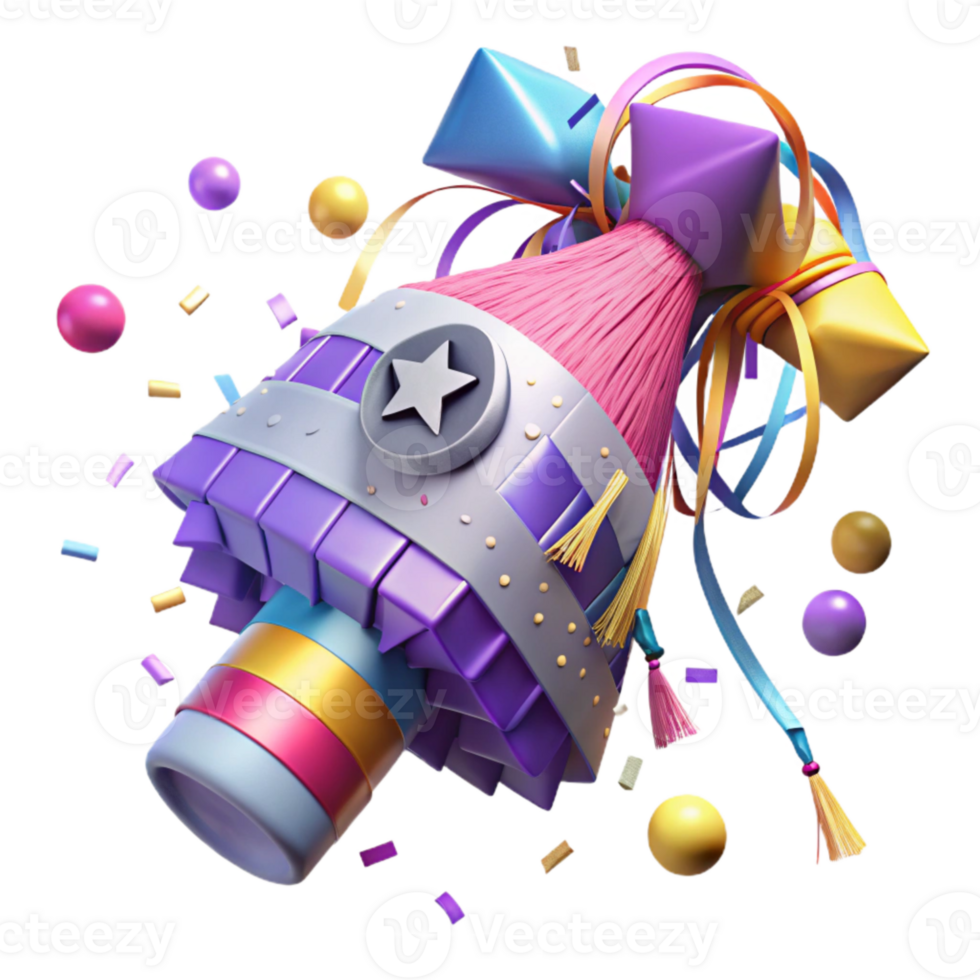 impressive classic Pinata Pull Strings Game Celebration Isolated exclusive png