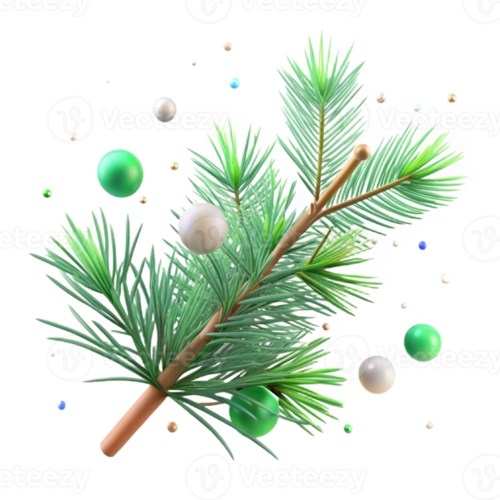 magnificent rustic Pine Branch Needles Green Texture Isolated Nature png
