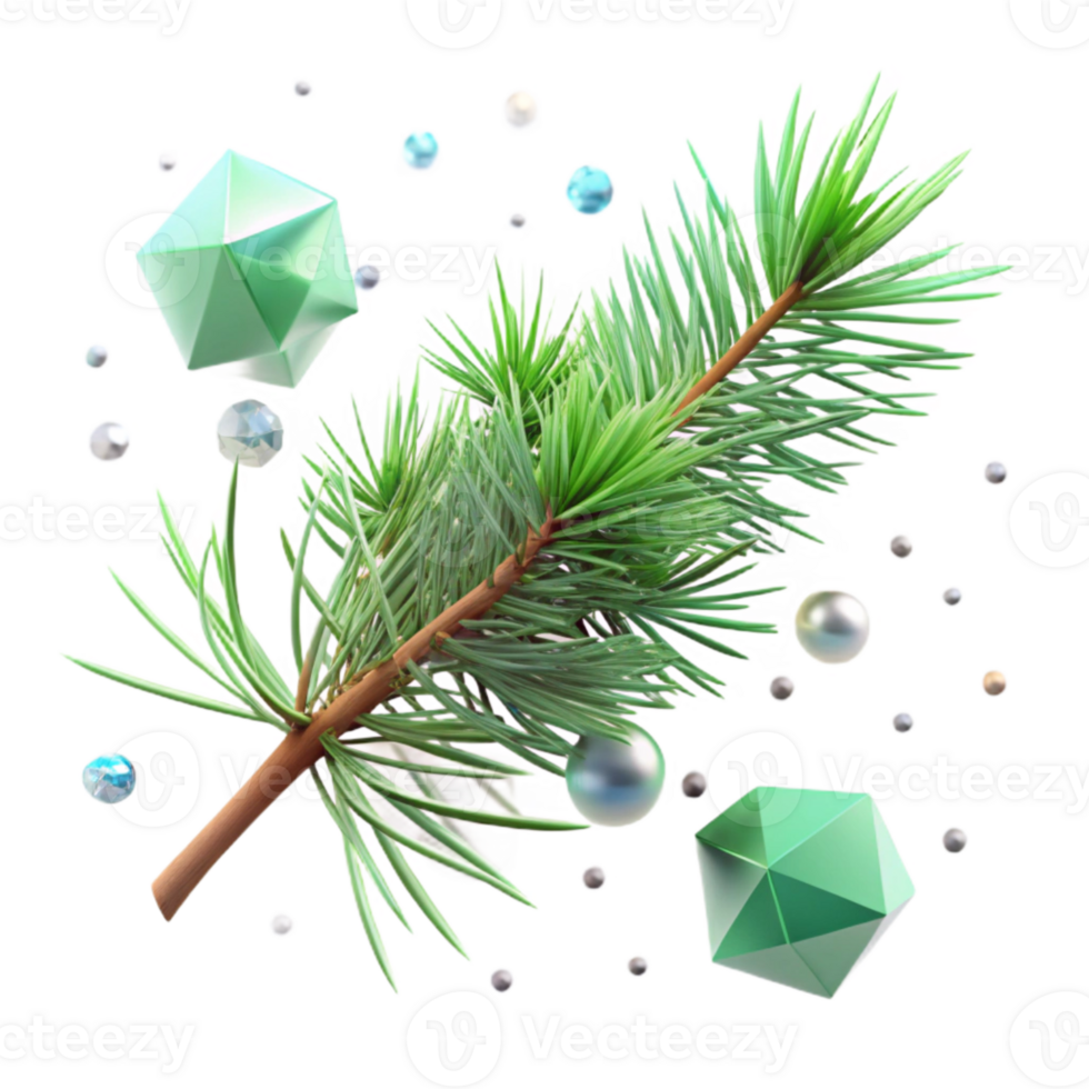 wonderful modern Pine Branch Needles Green Texture Isolated Nature premium png
