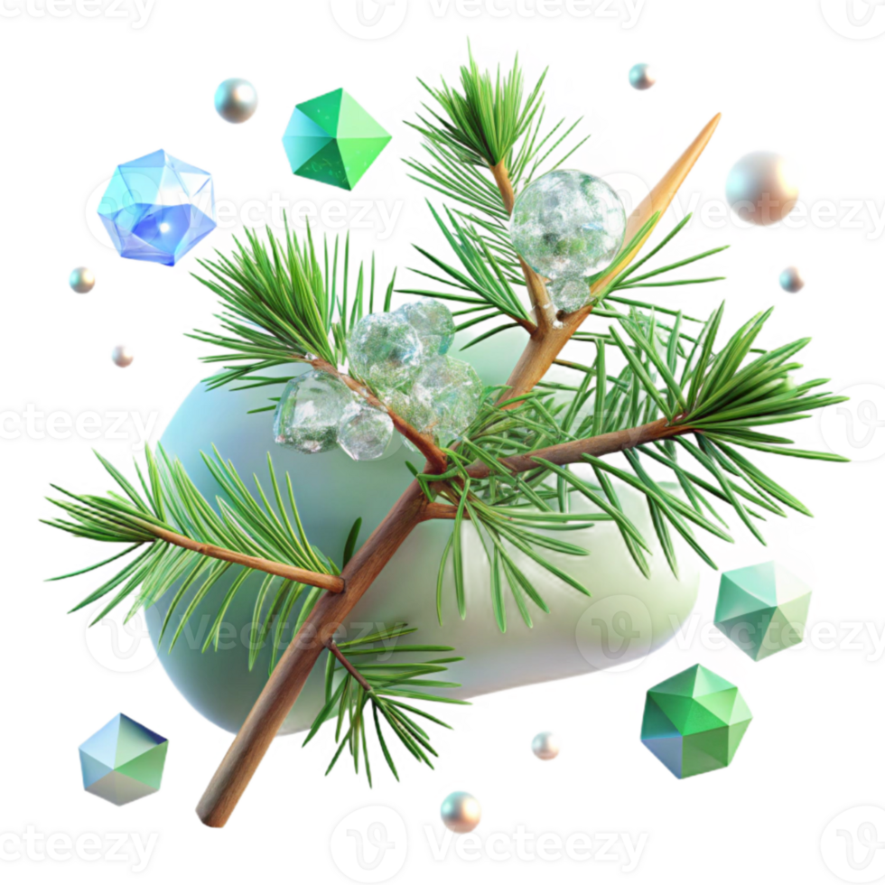 serene creative Pine Branch Needles Green Texture Isolated Nature png
