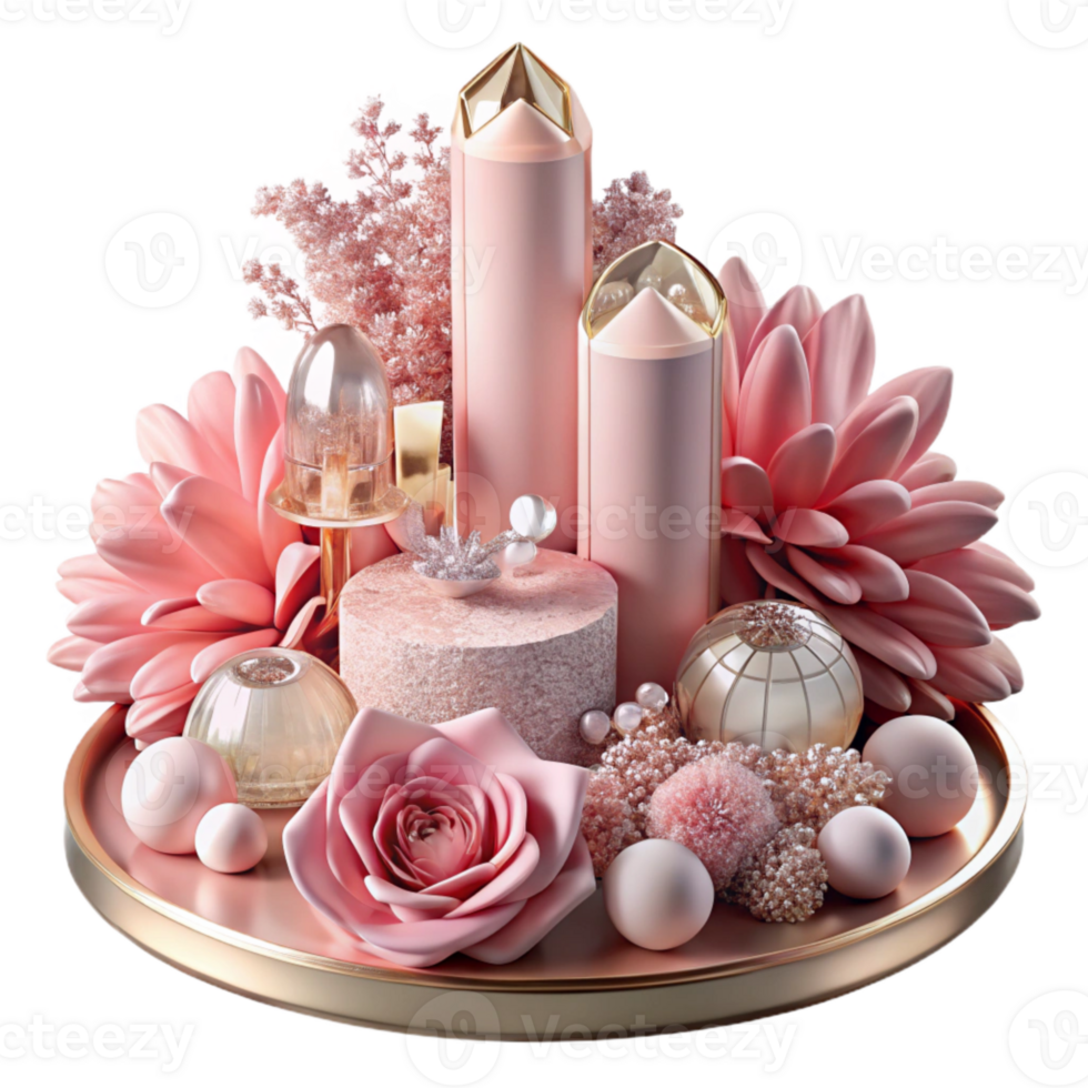 elegant traditional Pink Floral Wedding Centerpiece Transparent for Table Decor high resolution png
