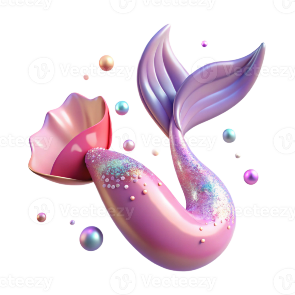 elegant minimalist Pink Mermaid Tail Dreamy Watercolor Transparent original png