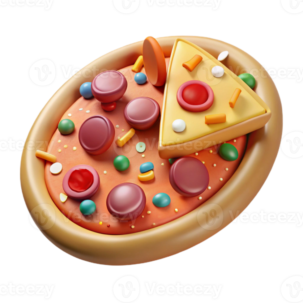 vibrant vintage Pizza with Pepperoni Transparent for Pizza Menu detailed png