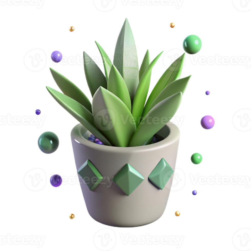 dramatic artistic Plant Potted Green Office Decor Isolated for Interior Design png