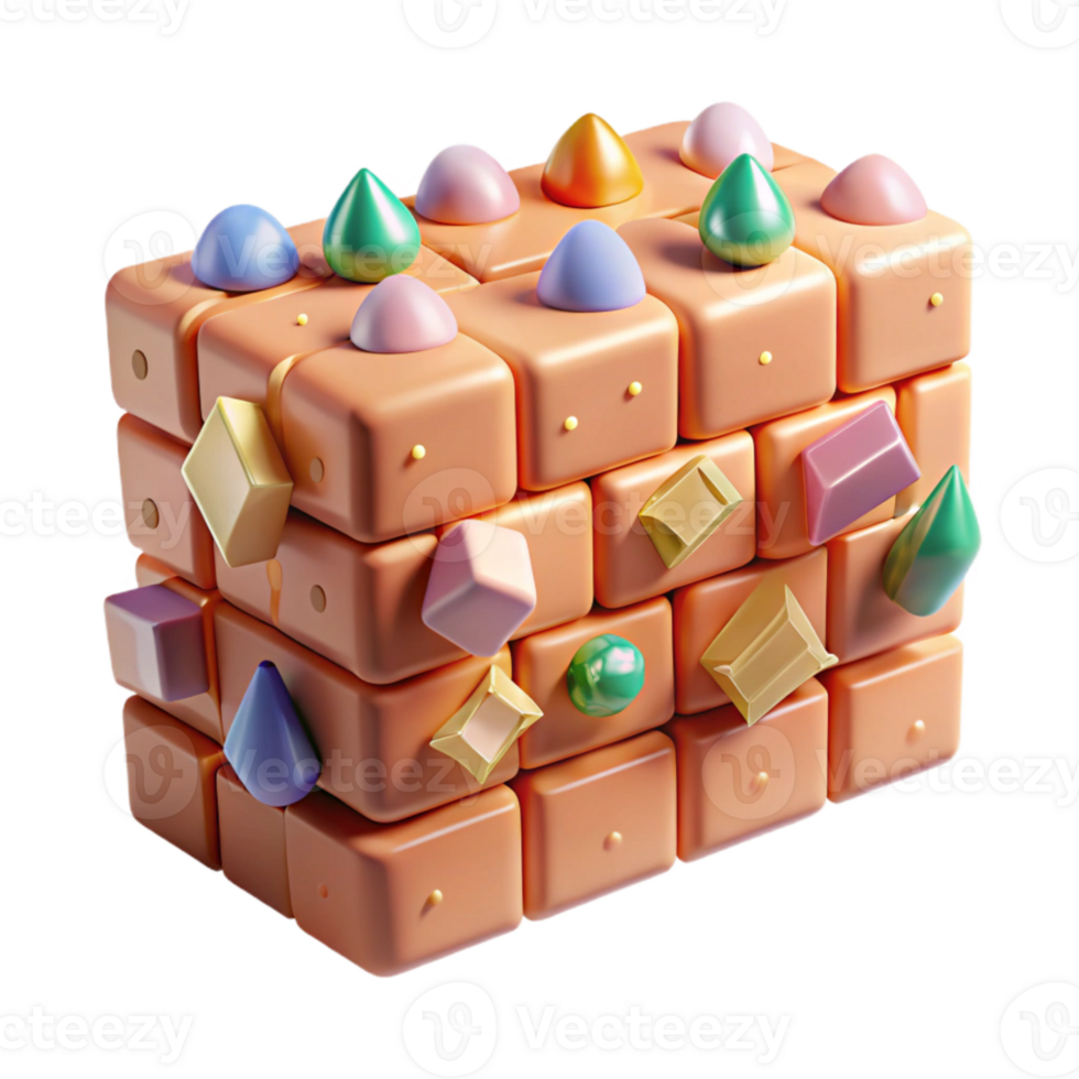 serene abstract Plastic Brick Texture Isolated for Building Mockups detailed png