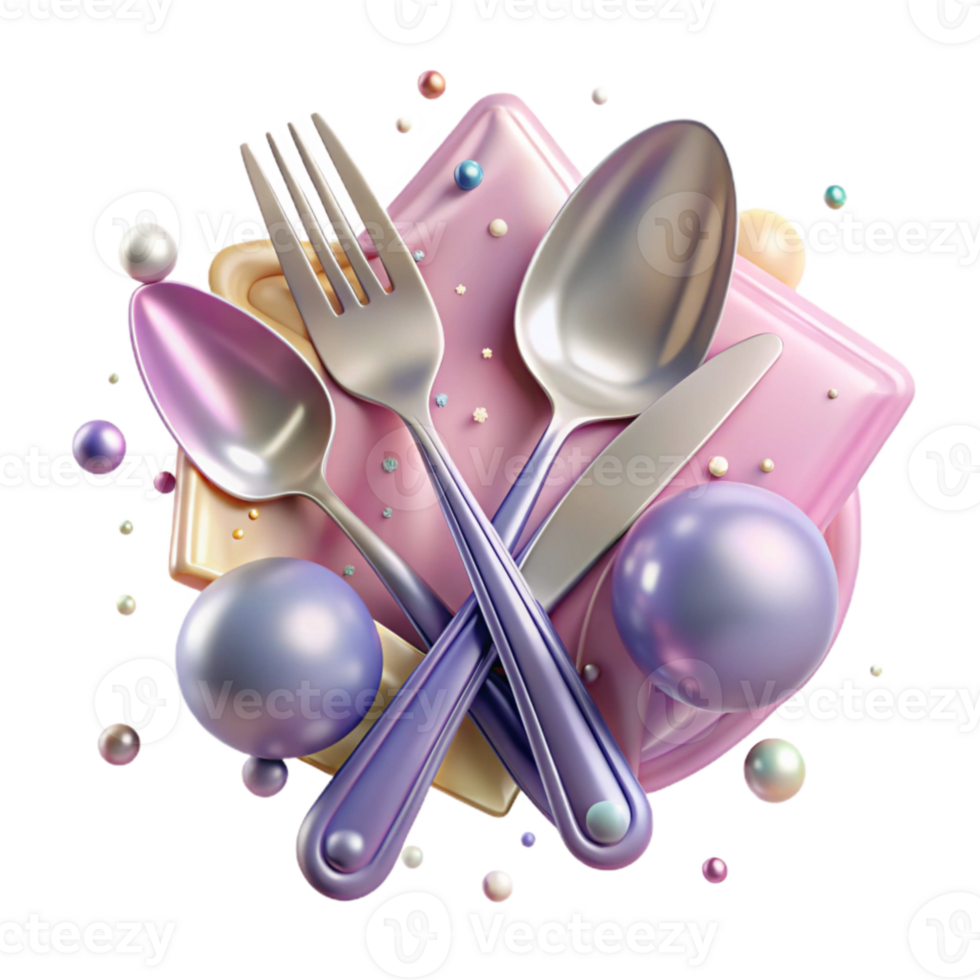 dramatic creative Plastic Cutlery Texture Isolated for Food Photography authentic png