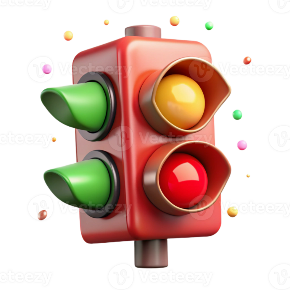 stunning creative Red Traffic Light Stop Signal Isolated high quality png