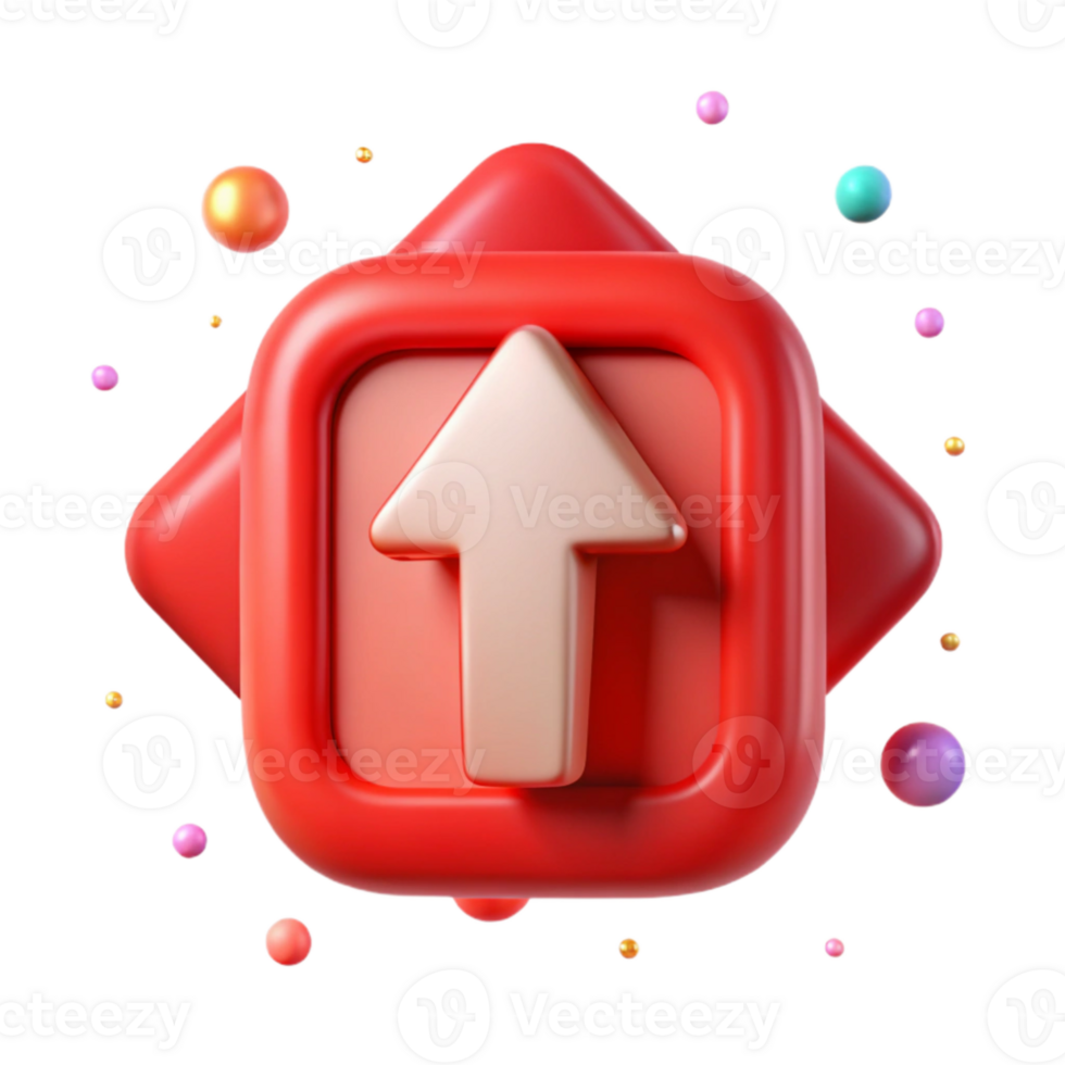 elegant artistic Red Upload Icon Isolated for Web Applications premium png