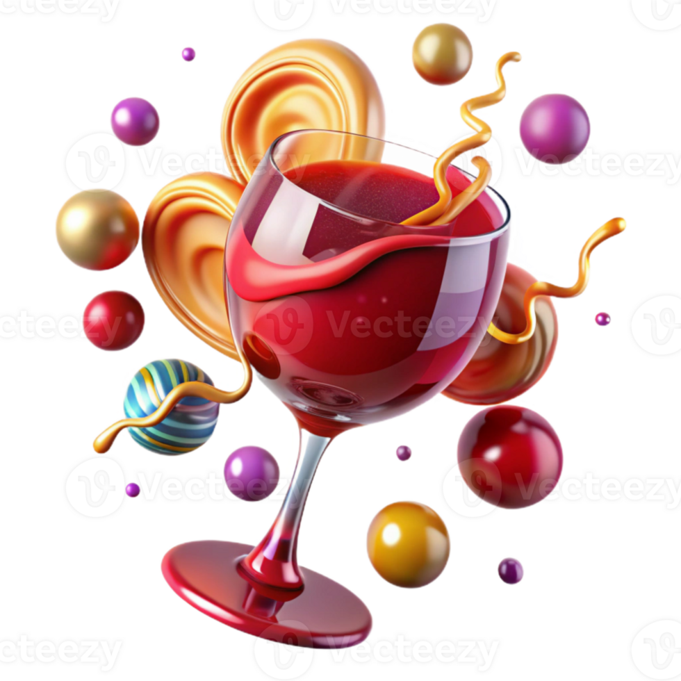 stunning creative Red Wine Glass Full Swirl Isolated for Wine Tasting png