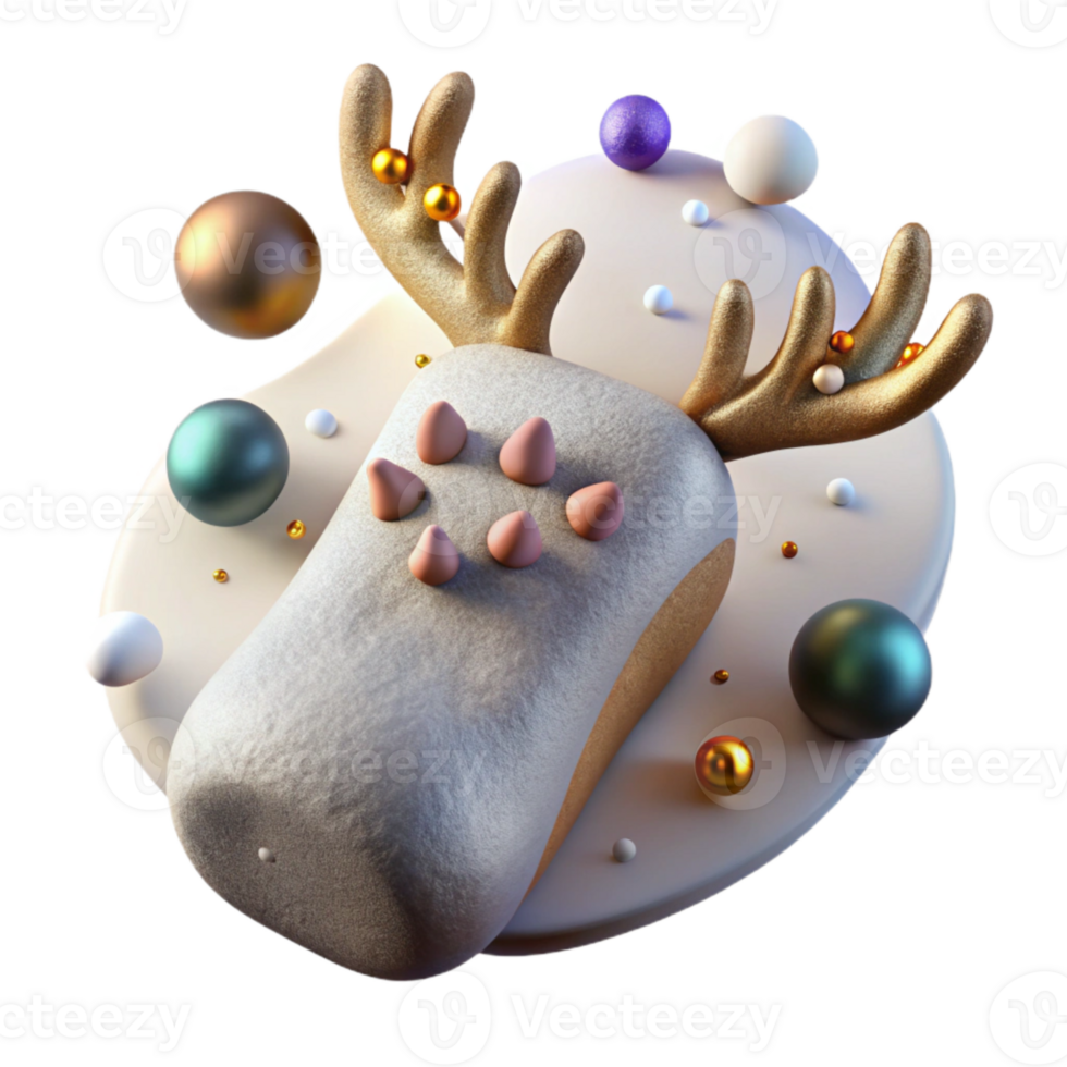 elegant abstract Reindeer Hoof Print Animal Track Winter Isolated high resolution png