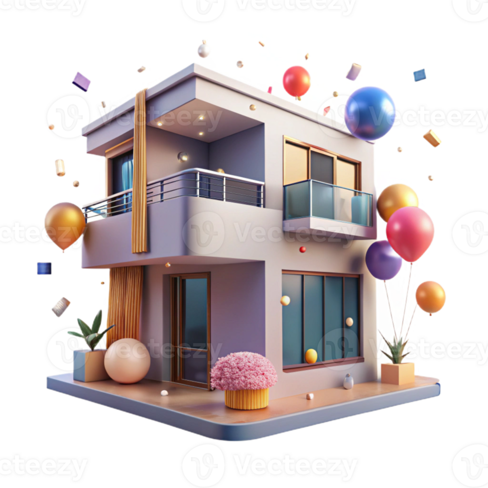 beautiful vintage Residential Facade Balcony and Windows Transparent authentic png
