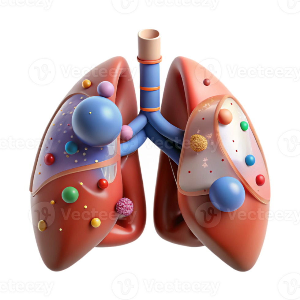 serene rustic Respiratory System Diagram Lungs Transparent for Medical Illustrations detailed png