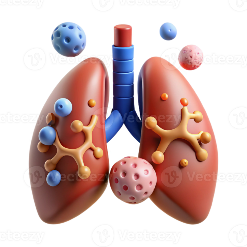 vibrant modern Respiratory System Lungs Diagram Cutout for Biology Textbooks high resolution png