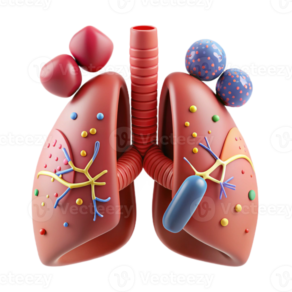 wonderful rustic Respiratory System Front View Diagram Transparent for Pulmonary Studies authentic png