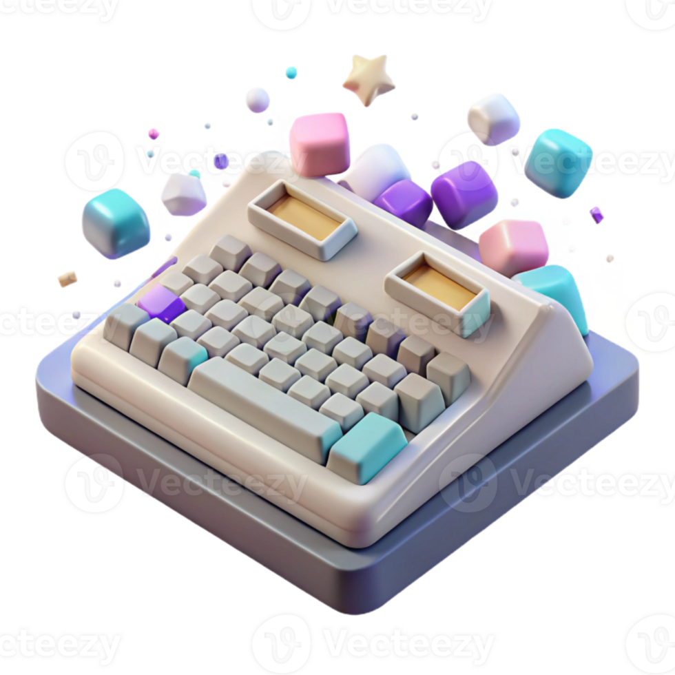 extraordinary modern Retro Computer Keyboard Transparent for Typing Projects detailed png
