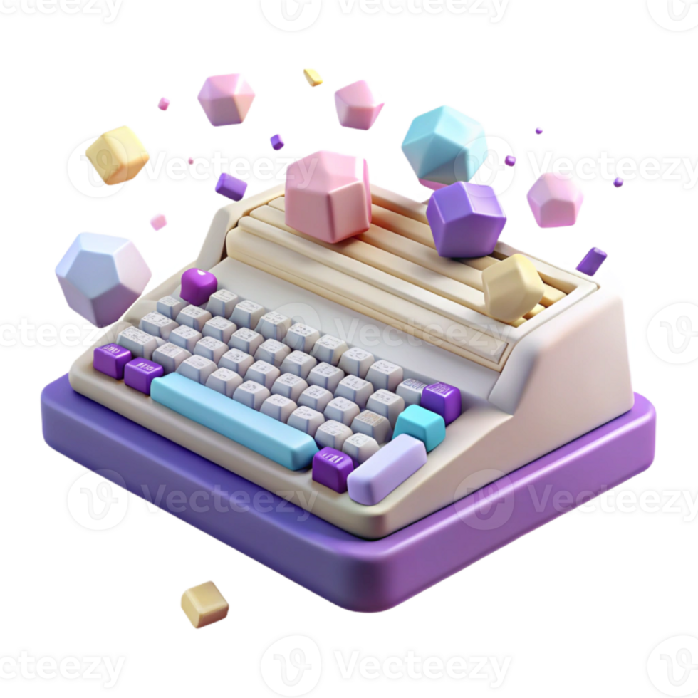 stunning abstract Retro Computer Keyboard Transparent for Typing Projects high quality png