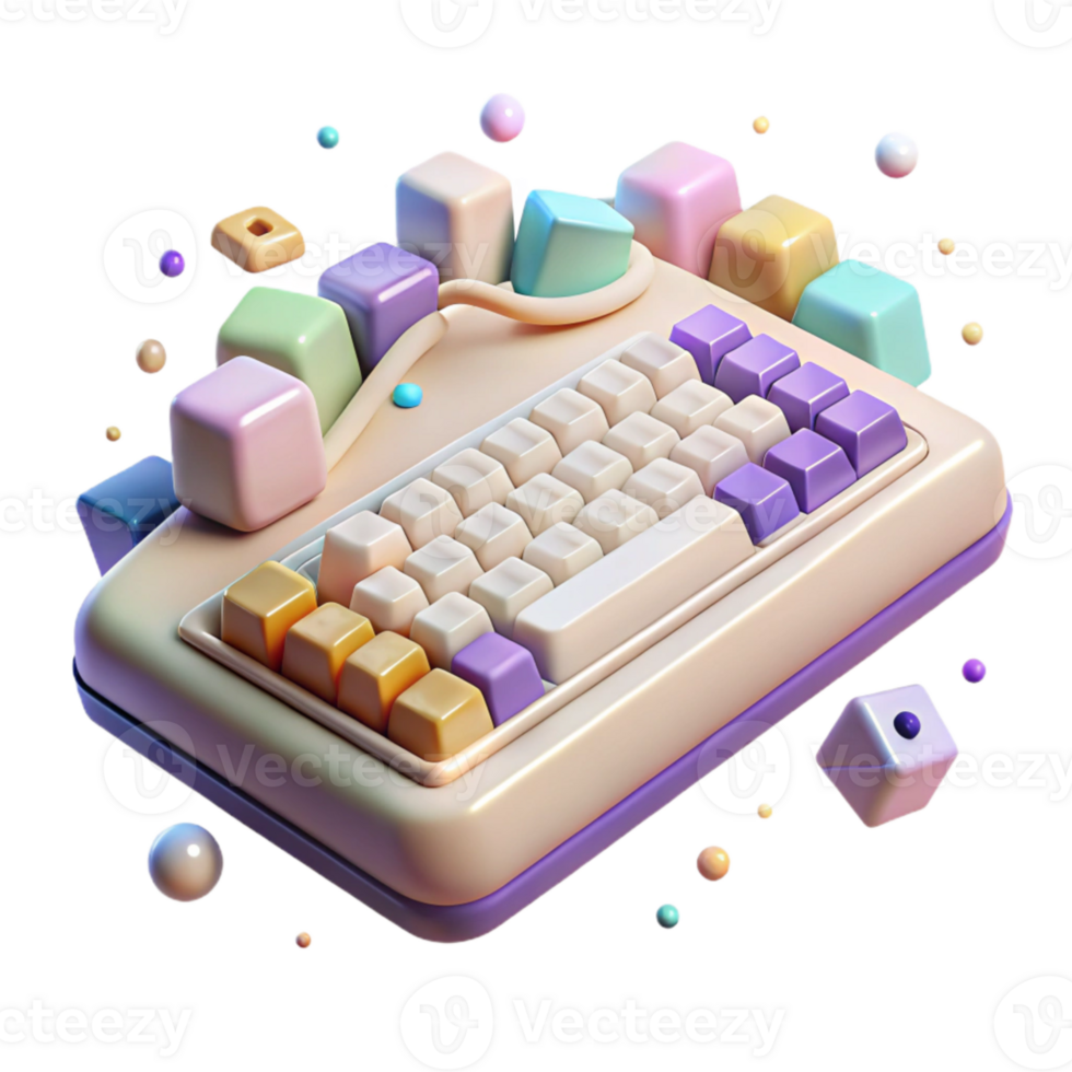 dramatic contemporary Retro Computer Keyboard Transparent for Typing Projects exclusive png