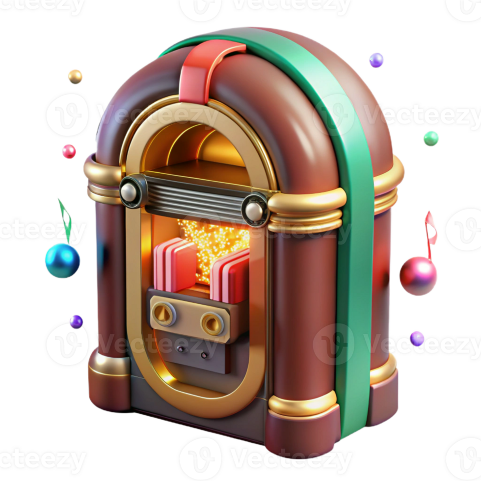 serene abstract Retro Jukebox Transparent with Colorful Lights for Music Entertainment original png