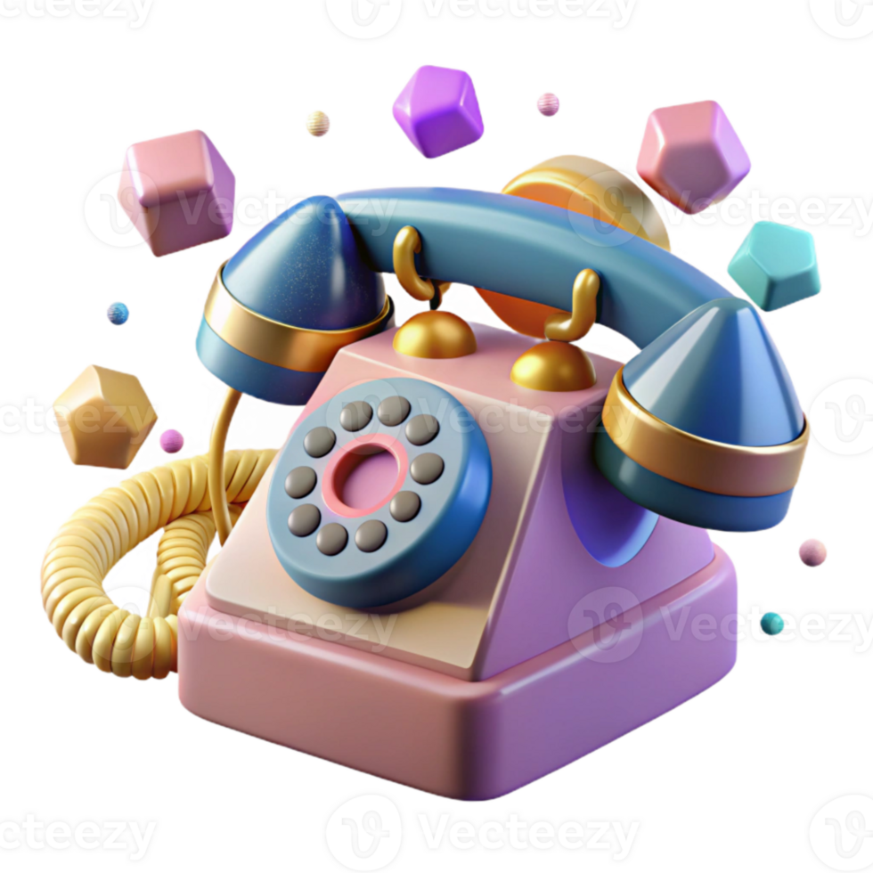 wonderful abstract Retro Pop Art Style Telephone Transparent high quality png