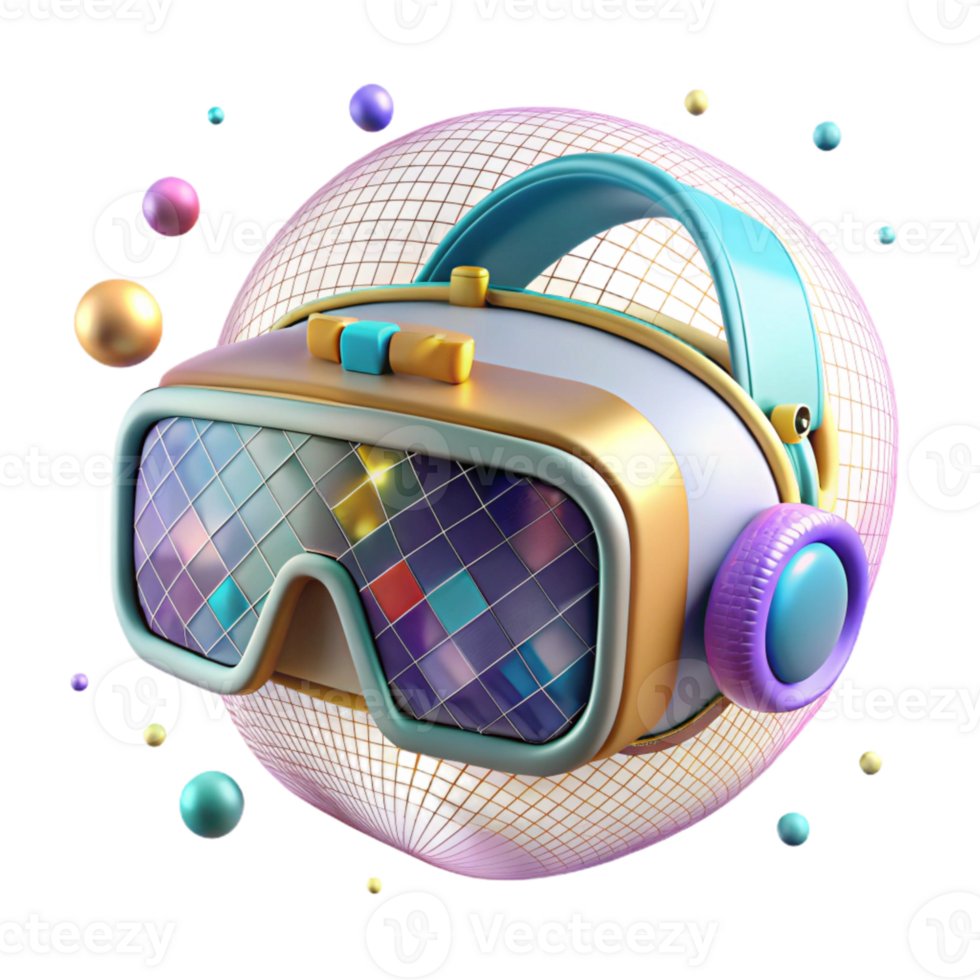 dramatic abstract Retro Vr Headset Wireframe Model Transparent for Vintage Tech detailed png