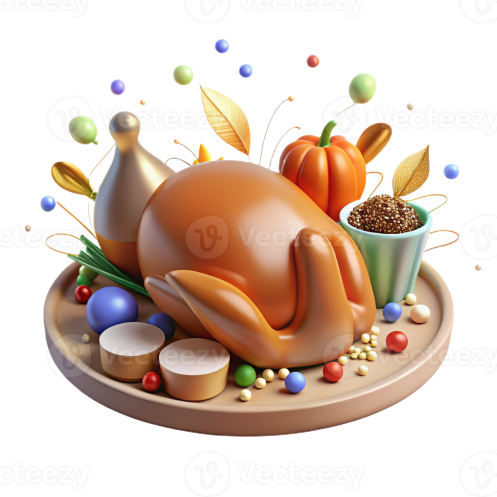 wonderful vintage Roasted Turkey Thanksgiving Dinner Cutout Holiday Card high quality png