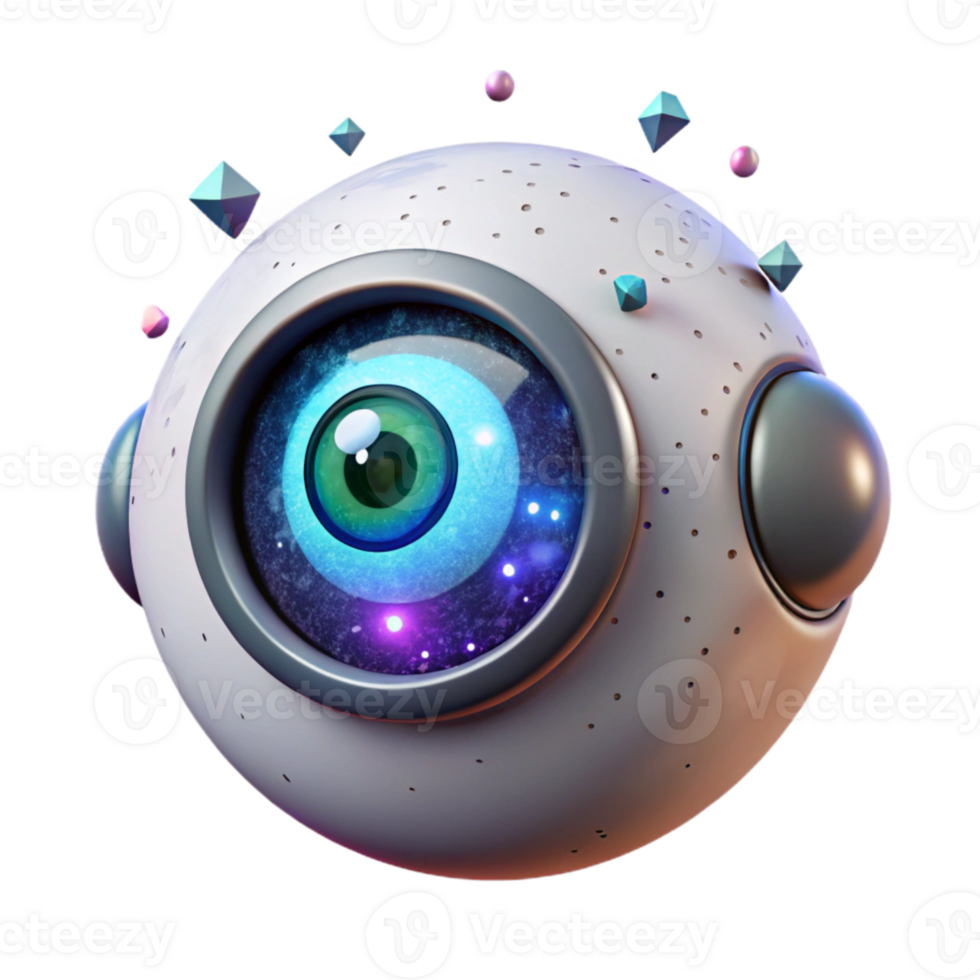 wonderful abstract Robot Eye Isolated with Glowing Pupil for Ai Art high quality png