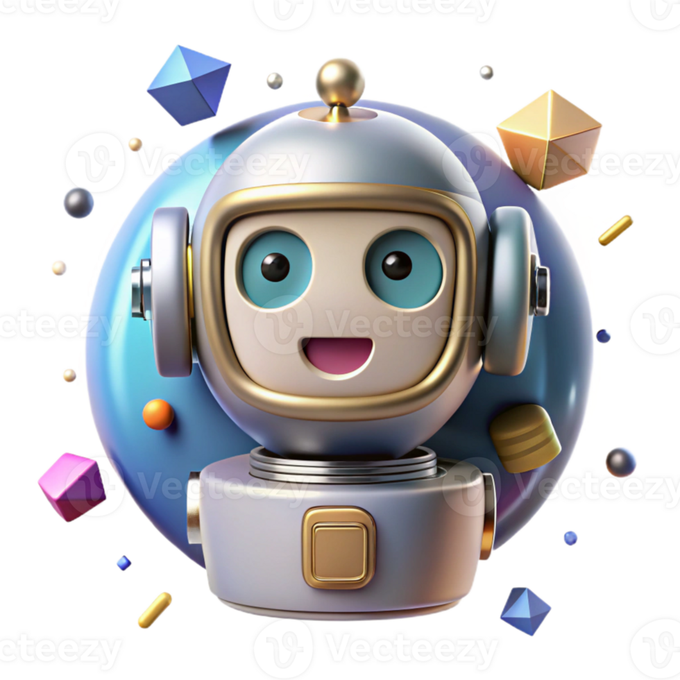 dramatic artistic Robot Head Front View Isolated with Sensors for Ai Robotics premium png