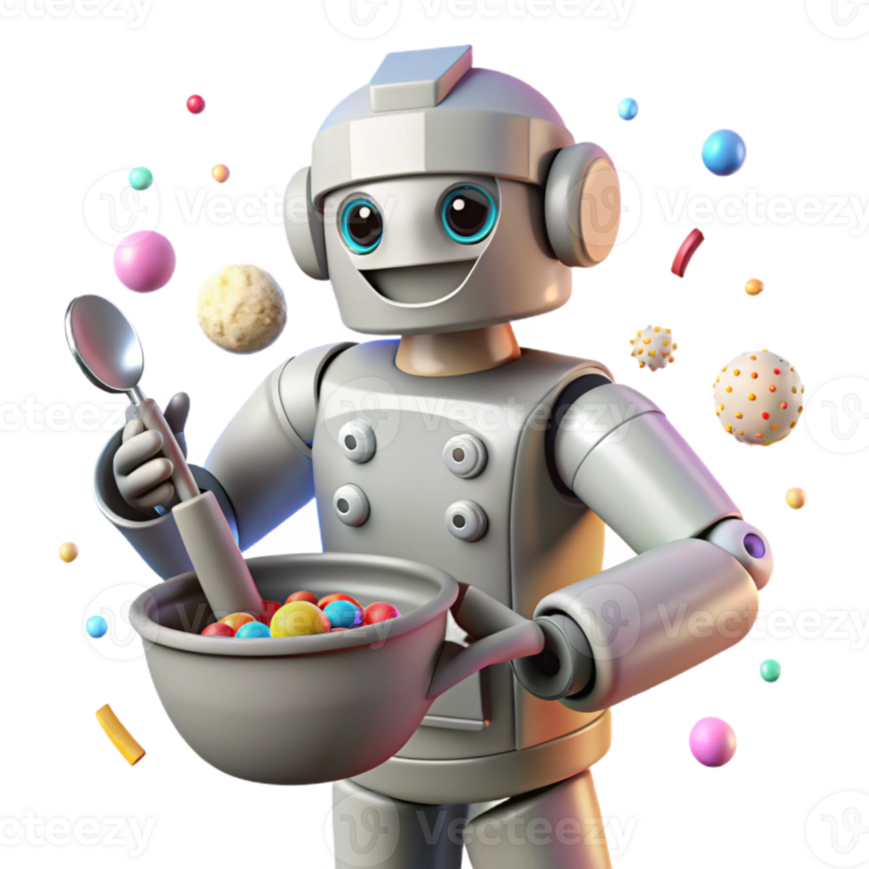 extraordinary minimalist Robot Silhouette Cooking Isolated for Food Industry high quality png