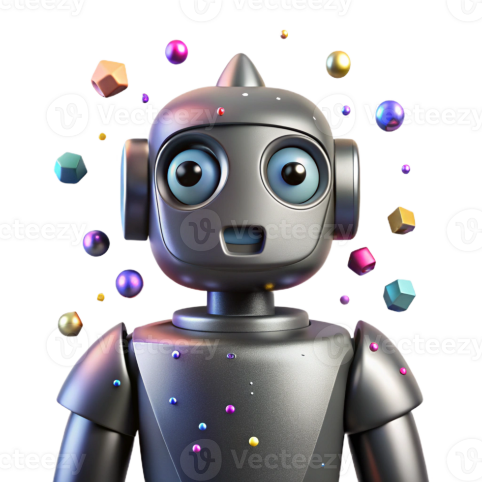 impressive traditional Robot Silhouette Front View Cutout for Logo Design premium png